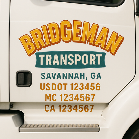 Custom Truck Door Decal Sticker Signs | US DOT Compliant Truck Door Lettering Templates | Make Your Own - Add Your Own Text (2-Pack)