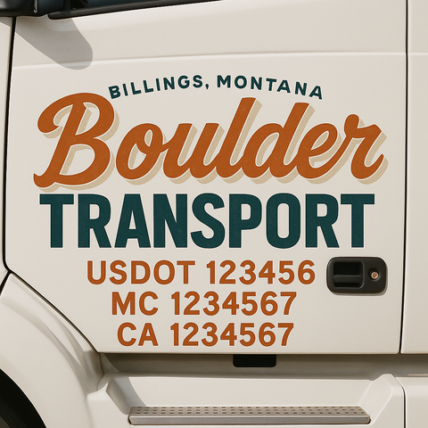 Custom Truck Door Decal Sticker Signs | US DOT Compliant Truck Door Lettering Templates | Make Your Own - Add Your Own Text (2-Pack)
