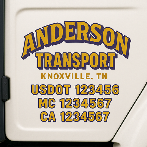 Custom Truck Door Decal Sticker Signs | US DOT Compliant Truck Door Lettering Templates | Make Your Own - Add Your Own Text (2-Pack)