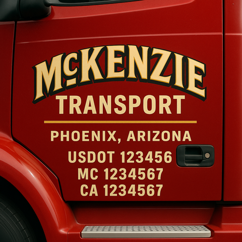Custom Truck Door Decal Sticker Signs | US DOT Compliant Truck Door Lettering Templates | Make Your Own - Add Your Own Text (2-Pack)