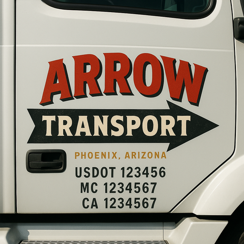 Custom Truck Door Decal Sticker Signs | US DOT Compliant Truck Door Lettering Templates | Make Your Own - Add Your Own Text (2-Pack)