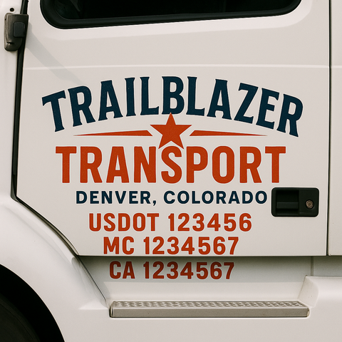 Custom Truck Door Decal Sticker Signs | US DOT Compliant Truck Door Lettering Templates | Make Your Own - Add Your Own Text (2-Pack)