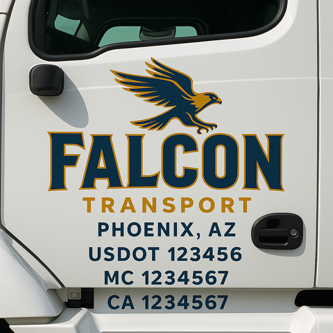 Custom Truck Door Decal Sticker Signs | US DOT Compliant Truck Door Lettering Templates | Make Your Own - Add Your Own Text (2-Pack)