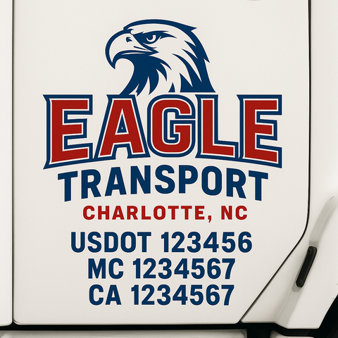 Custom Truck Door Decal Sticker Signs | US DOT Compliant Truck Door Lettering Templates | Make Your Own - Add Your Own Text (2-Pack)