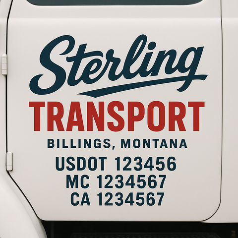 Custom Truck Door Decal Sticker Signs | US DOT Compliant Truck Door Lettering Templates | Make Your Own - Add Your Own Text (2-Pack)