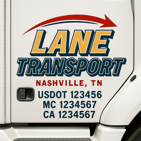 Custom Truck Door Decal Sticker Signs | US DOT Compliant Truck Door Lettering Templates | Make Your Own - Add Your Own Text (2-Pack)