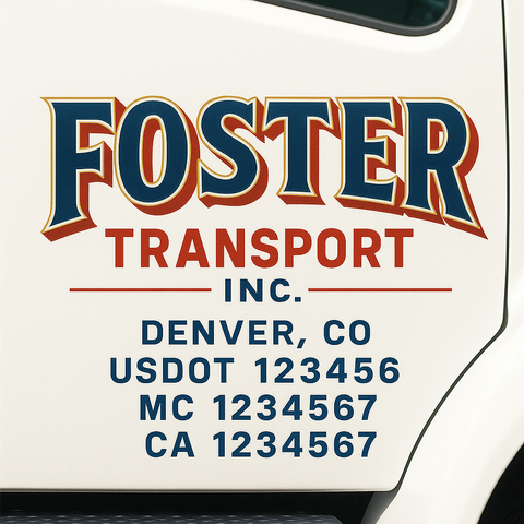 Custom Truck Door Decal Sticker Signs | US DOT Compliant Truck Door Lettering Templates | Make Your Own - Add Your Own Text (2-Pack)