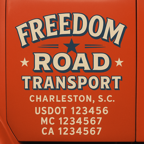 Custom Truck Door Decal Sticker Signs | US DOT Compliant Truck Door Lettering Templates | Make Your Own - Add Your Own Text (2-Pack)