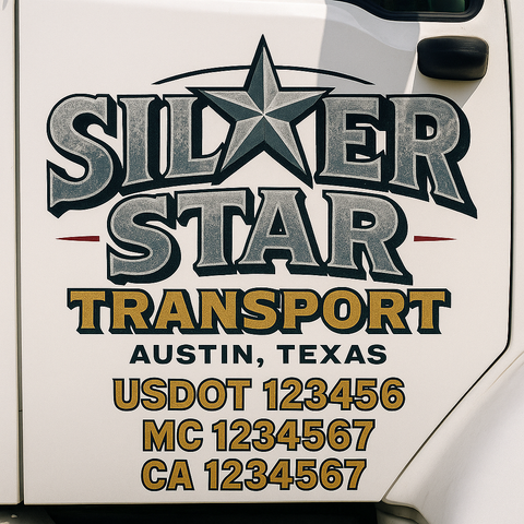 Custom Truck Door Decal Sticker Signs | US DOT Compliant Truck Door Lettering Templates | Make Your Own - Add Your Own Text (2-Pack)