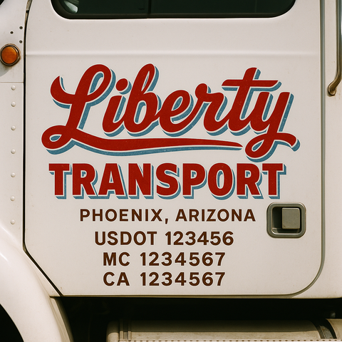 Custom Truck Door Decal Sticker Signs | US DOT Compliant Truck Door Lettering Templates | Make Your Own - Add Your Own Text (2-Pack)