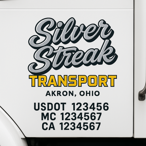 Custom Truck Door Decal Sticker Signs | US DOT Compliant Truck Door Lettering Templates | Make Your Own - Add Your Own Text (2-Pack)