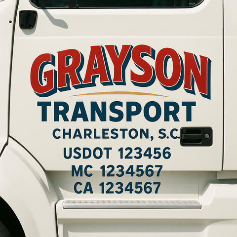 Custom Truck Door Decal Sticker Signs | US DOT Compliant Truck Door Lettering Templates | Make Your Own - Add Your Own Text (2-Pack)