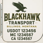Custom Truck Door Decal Sticker Signs | US DOT Compliant Truck Door Lettering Templates | Make Your Own - Add Your Own Text (2-Pack)