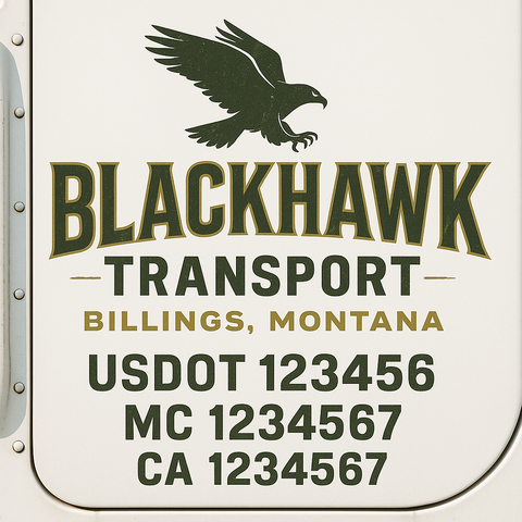 Custom Truck Door Decal Sticker Signs | US DOT Compliant Truck Door Lettering Templates | Make Your Own - Add Your Own Text (2-Pack)