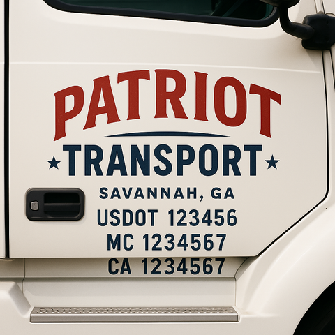 Custom Truck Door Decal Sticker Signs | US DOT Compliant Truck Door Lettering Templates | Make Your Own - Add Your Own Text (2-Pack)
