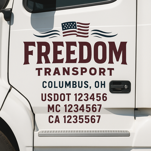 Custom Truck Door Decal Sticker Signs | US DOT Compliant Truck Door Lettering Templates | Make Your Own - Add Your Own Text (2-Pack)