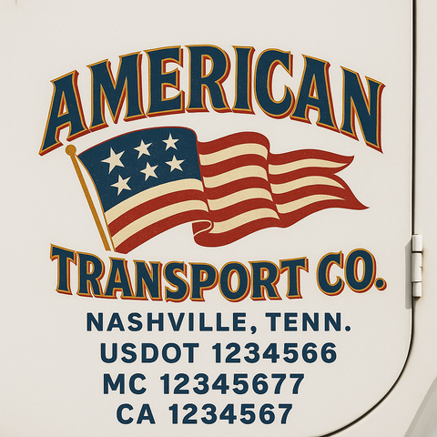 Custom Truck Door Decal Sticker Signs | US DOT Compliant Truck Door Lettering Templates | Make Your Own - Add Your Own Text (2-Pack)