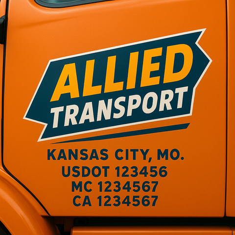 Custom Truck Door Decal Sticker Signs | US DOT Compliant Truck Door Lettering Templates | Make Your Own - Add Your Own Text (2-Pack)