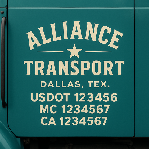 Custom Truck Door Decal Sticker Signs | US DOT Compliant Truck Door Lettering Templates | Make Your Own - Add Your Own Text (2-Pack)
