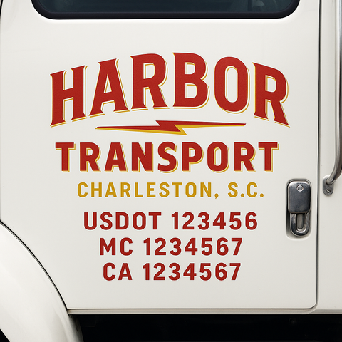 Custom Truck Door Decal Sticker Signs | US DOT Compliant Truck Door Lettering Templates | Make Your Own - Add Your Own Text (2-Pack)