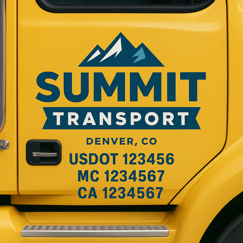 Custom Truck Door Decal Sticker Signs | US DOT Compliant Truck Door Lettering Templates | Make Your Own - Add Your Own Text (2-Pack)