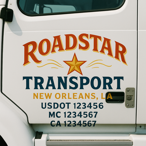 Custom Truck Door Decal Sticker Signs | US DOT Compliant Truck Door Lettering Templates | Make Your Own - Add Your Own Text (2-Pack)