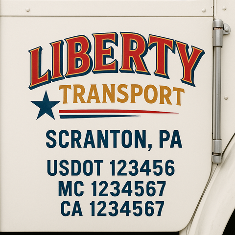 Custom Truck Door Decal Sticker Signs | US DOT Compliant Truck Door Lettering Templates | Make Your Own - Add Your Own Text (2-Pack)