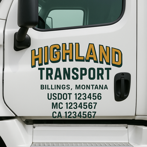 Custom Truck Door Decal Sticker Signs | US DOT Compliant Truck Door Lettering Templates | Make Your Own - Add Your Own Text (2-Pack)