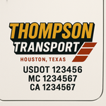 Custom Truck Door Decal Sticker Signs | US DOT Compliant Truck Door Lettering Templates | Make Your Own - Add Your Own Text (2-Pack)