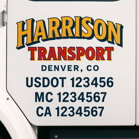 Custom Truck Door Decal Sticker Signs | US DOT Compliant Truck Door Lettering Templates | Make Your Own - Add Your Own Text (2-Pack)