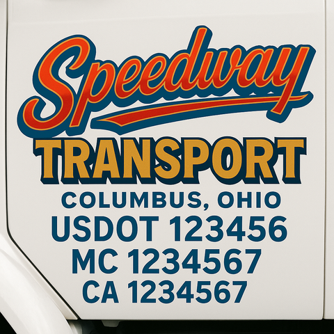 Custom Truck Door Decal Sticker Signs | US DOT Compliant Truck Door Lettering Templates | Make Your Own - Add Your Own Text (2-Pack)