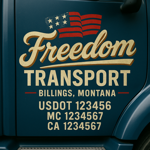Custom Truck Door Decal Sticker Signs | US DOT Compliant Truck Door Lettering Templates | Make Your Own - Add Your Own Text (2-Pack)