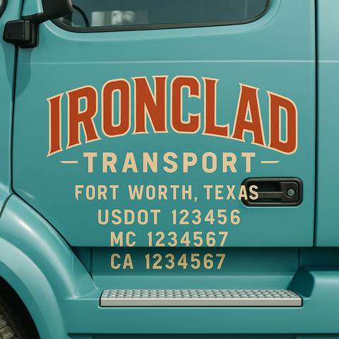 Custom Truck Door Decal Sticker Signs | US DOT Compliant Truck Door Lettering Templates | Make Your Own - Add Your Own Text (2-Pack)