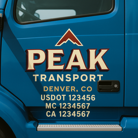 Custom Truck Door Decal Sticker Signs | US DOT Compliant Truck Door Lettering Templates | Make Your Own - Add Your Own Text (2-Pack)