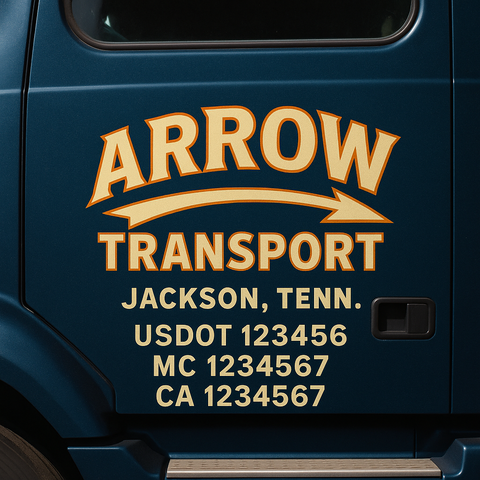 Custom Truck Door Decal Sticker Signs | US DOT Compliant Truck Door Lettering Templates | Make Your Own - Add Your Own Text (2-Pack)