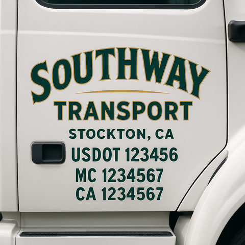 Custom Truck Door Decal Sticker Signs | US DOT Compliant Truck Door Lettering Templates | Make Your Own - Add Your Own Text (2-Pack)