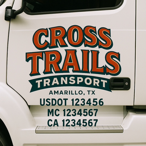 Custom Truck Door Decal Sticker Signs | US DOT Compliant Truck Door Lettering Templates | Make Your Own - Add Your Own Text (2-Pack)