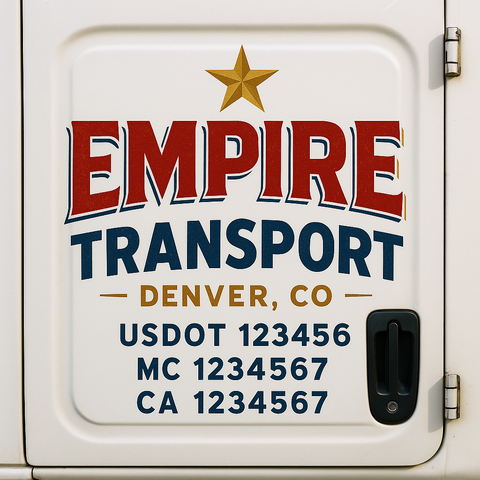 Custom Truck Door Decal Sticker Signs | US DOT Compliant Truck Door Lettering Templates | Make Your Own - Add Your Own Text (2-Pack)