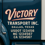 Custom Truck Door Decal Sticker Signs | US DOT Compliant Truck Door Lettering Templates | Make Your Own - Add Your Own Text (2-Pack)