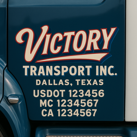 Custom Truck Door Decal Sticker Signs | US DOT Compliant Truck Door Lettering Templates | Make Your Own - Add Your Own Text (2-Pack)
