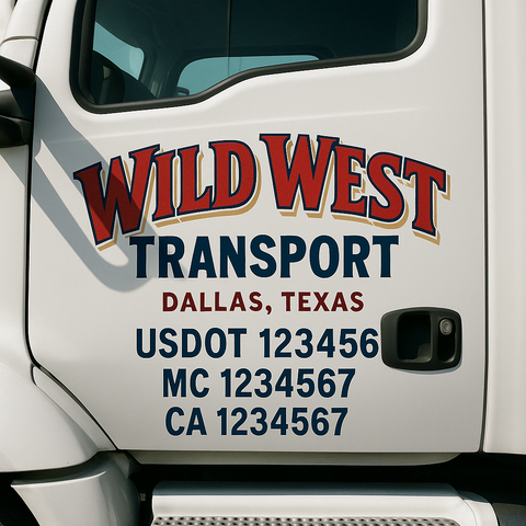 Custom Truck Door Decal Sticker Signs | US DOT Compliant Truck Door Lettering Templates | Make Your Own - Add Your Own Text (2-Pack)