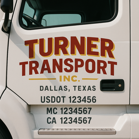 Custom Truck Door Decal Sticker Signs | US DOT Compliant Truck Door Lettering Templates | Make Your Own - Add Your Own Text (2-Pack)