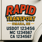 Custom Truck Door Decal Sticker Signs | US DOT Compliant Truck Door Lettering Templates | Make Your Own - Add Your Own Text (2-Pack)