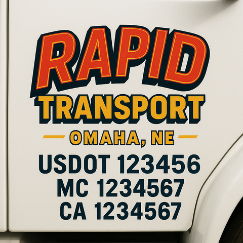 Custom Truck Door Decal Sticker Signs | US DOT Compliant Truck Door Lettering Templates | Make Your Own - Add Your Own Text (2-Pack)