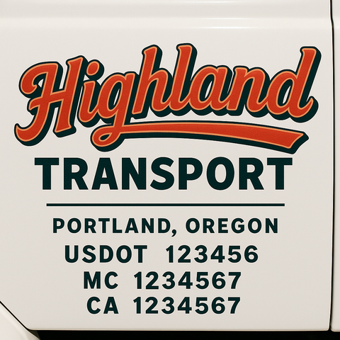 Custom Truck Door Decal Sticker Signs | US DOT Compliant Truck Door Lettering Templates | Make Your Own - Add Your Own Text (2-Pack)