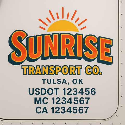 Custom Truck Door Decal Sticker Signs | US DOT Compliant Truck Door Lettering Templates | Make Your Own - Add Your Own Text (2-Pack)