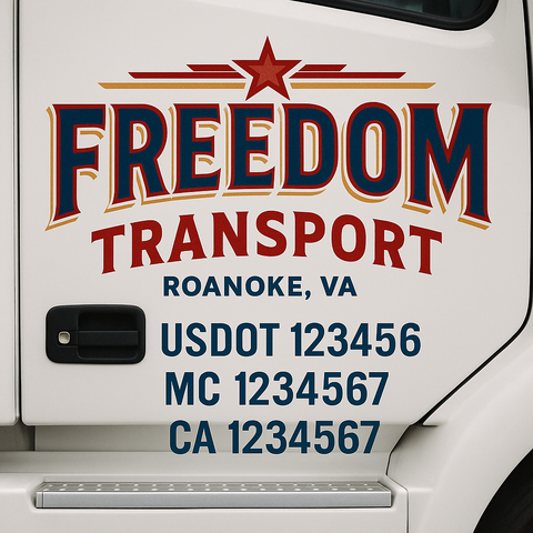 Custom Truck Door Decal Sticker Signs | US DOT Compliant Truck Door Lettering Templates | Make Your Own - Add Your Own Text (2-Pack)
