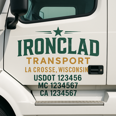 Custom Truck Door Decal Sticker Signs | US DOT Compliant Truck Door Lettering Templates | Make Your Own - Add Your Own Text (2-Pack)