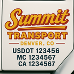 Custom Truck Door Decal Sticker Signs | US DOT Compliant Truck Door Lettering Templates | Make Your Own - Add Your Own Text (2-Pack)