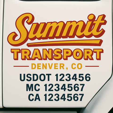 Custom Truck Door Decal Sticker Signs | US DOT Compliant Truck Door Lettering Templates | Make Your Own - Add Your Own Text (2-Pack)
